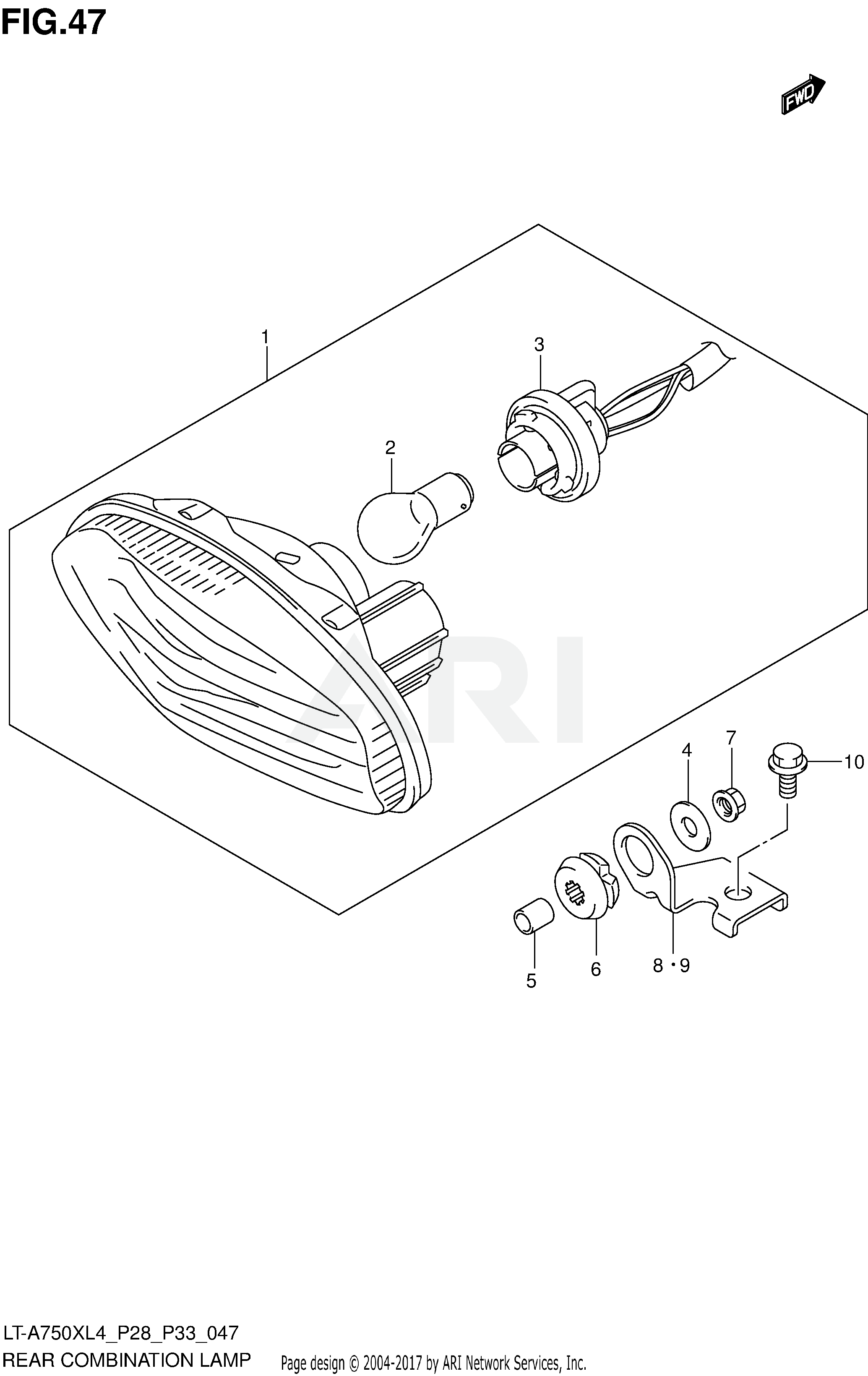 REAR COMBINATION LAMP (LT-A750XZL4 P33)