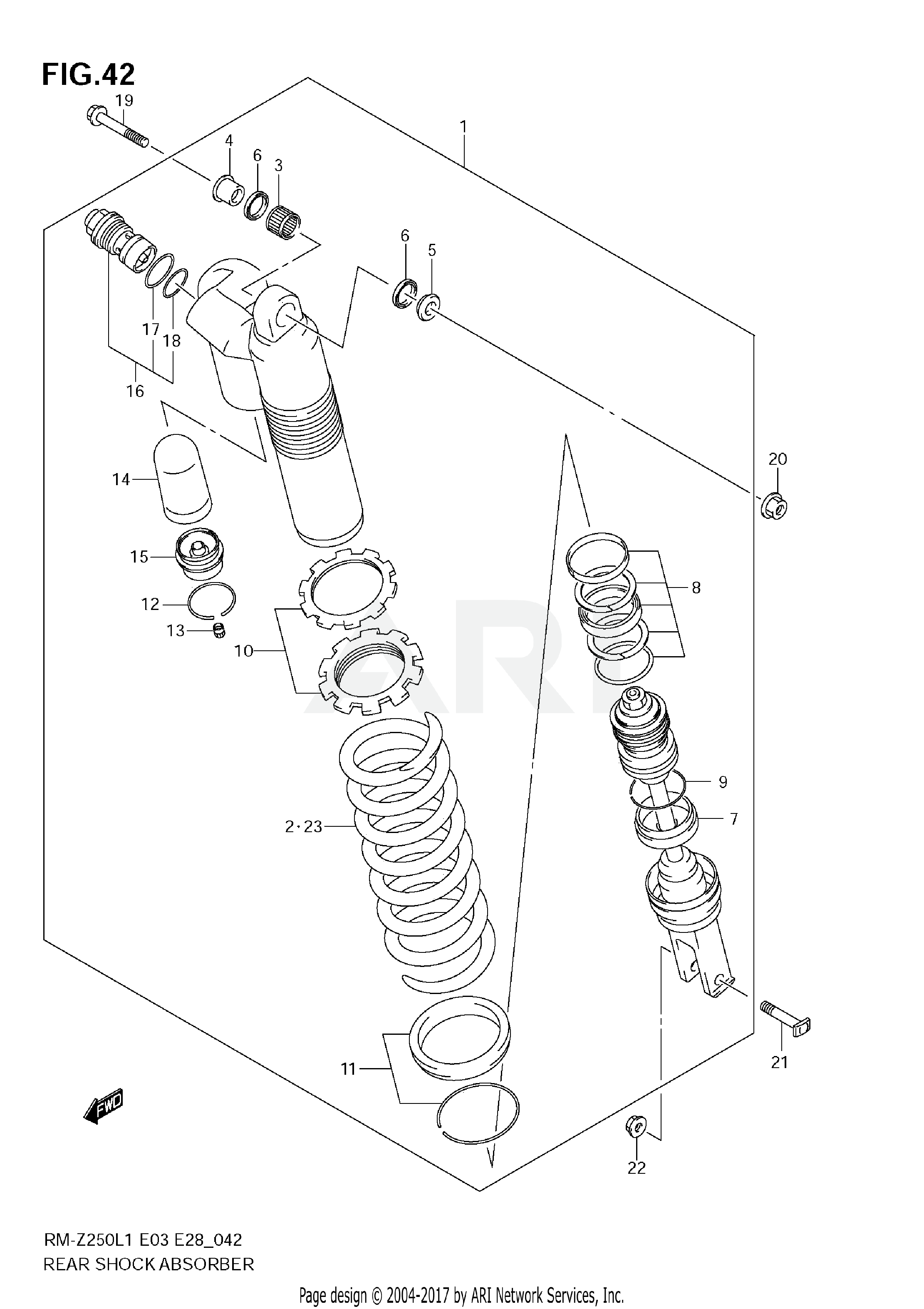 REAR SHOCK ABSORBER (RM-Z250 L1 E3)