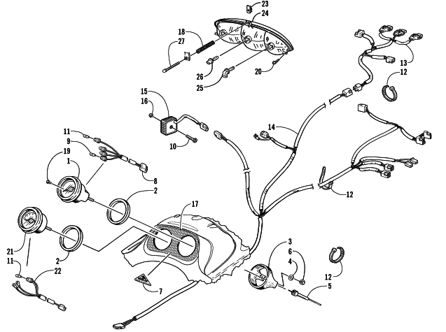 HEADLIGHT, INSTRUMENTS, AND WIRING ASSEMBLIES