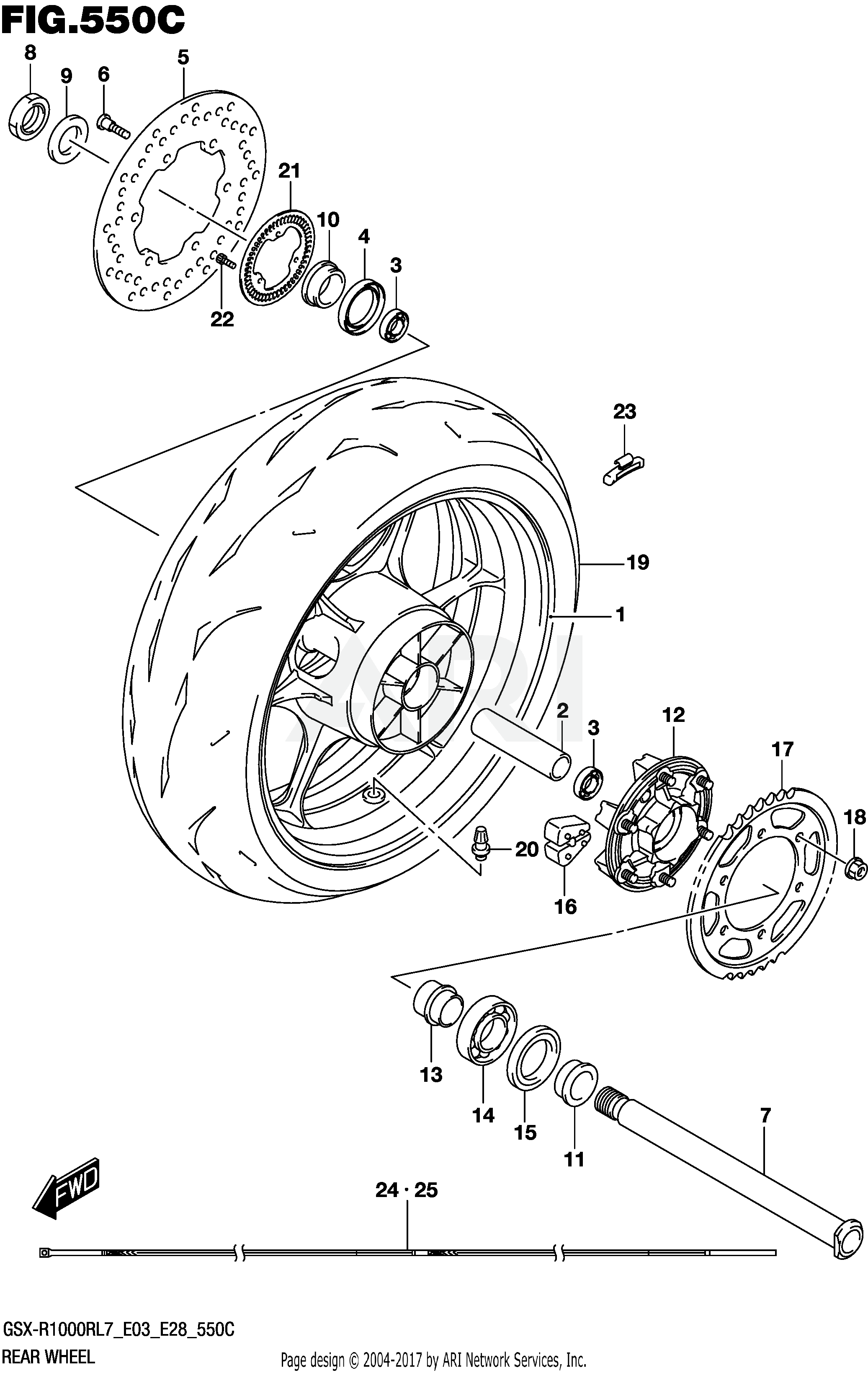 REAR WHEEL (GSX-R1000RL7 E33)