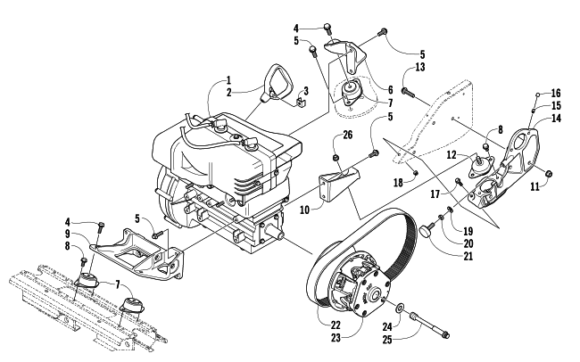 ENGINE AND RELATED PARTS