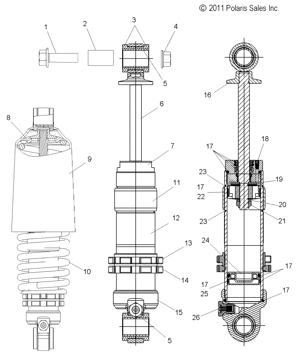 SUSPENSION, SHOCK, FRONT (7043720) - S12BA6NSL (49SNOWSHOCKFRONT7043720)