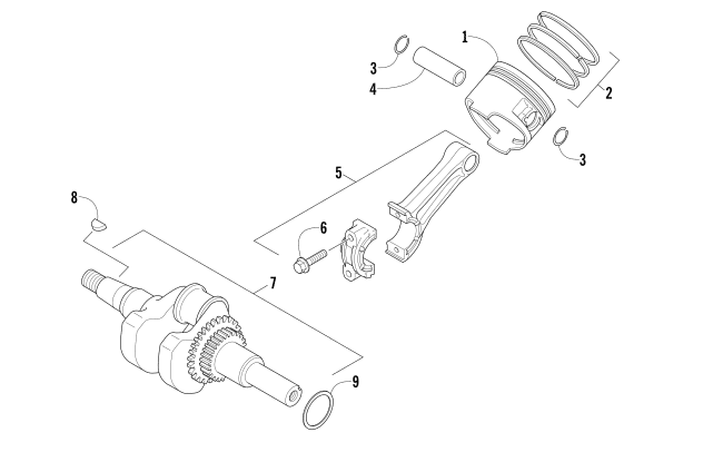 PISTON AND CRANKSHAFT ASSEMBLY