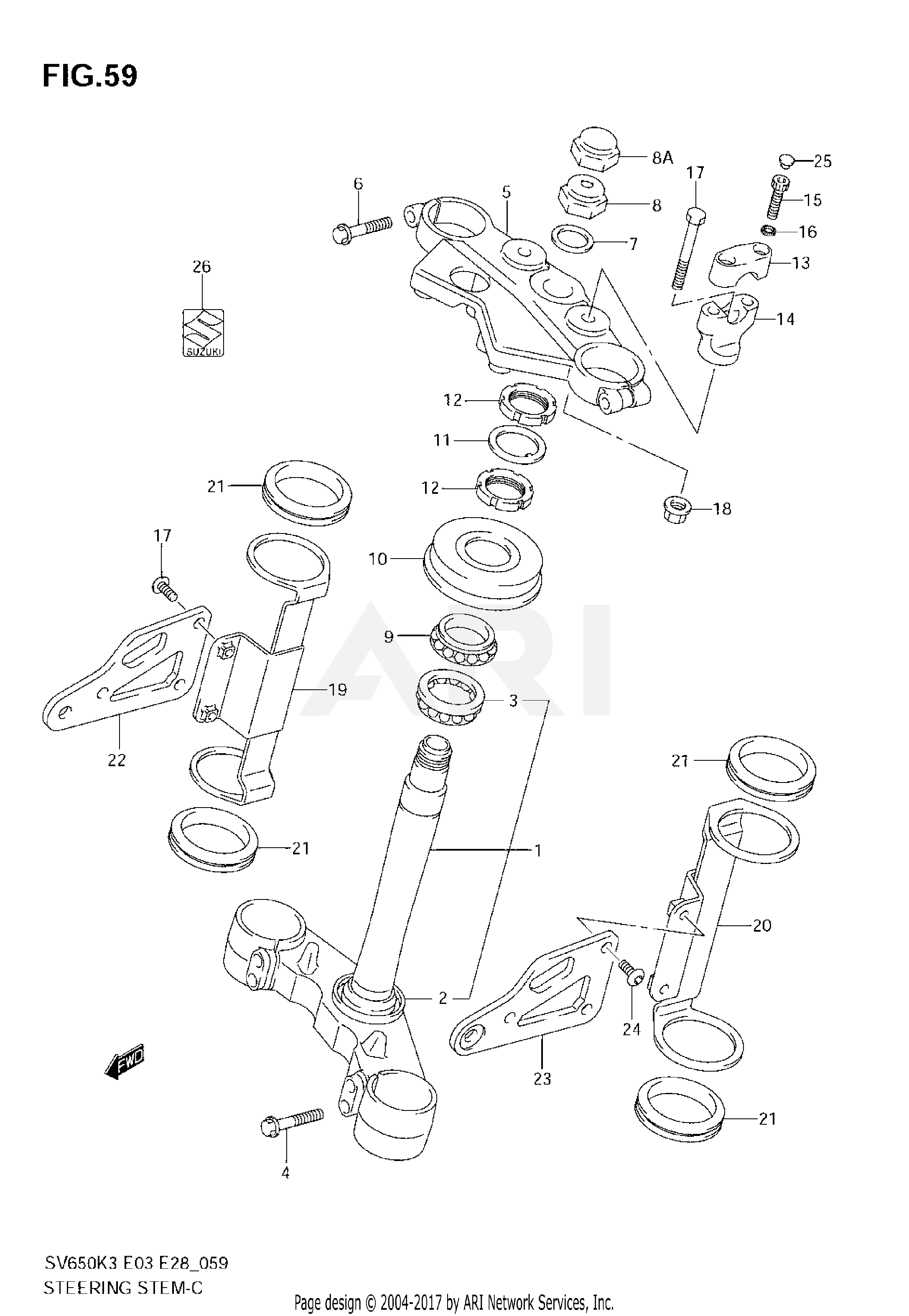 STEERING STEM (SV650K3/K4/K5/K6/K7/AK7)