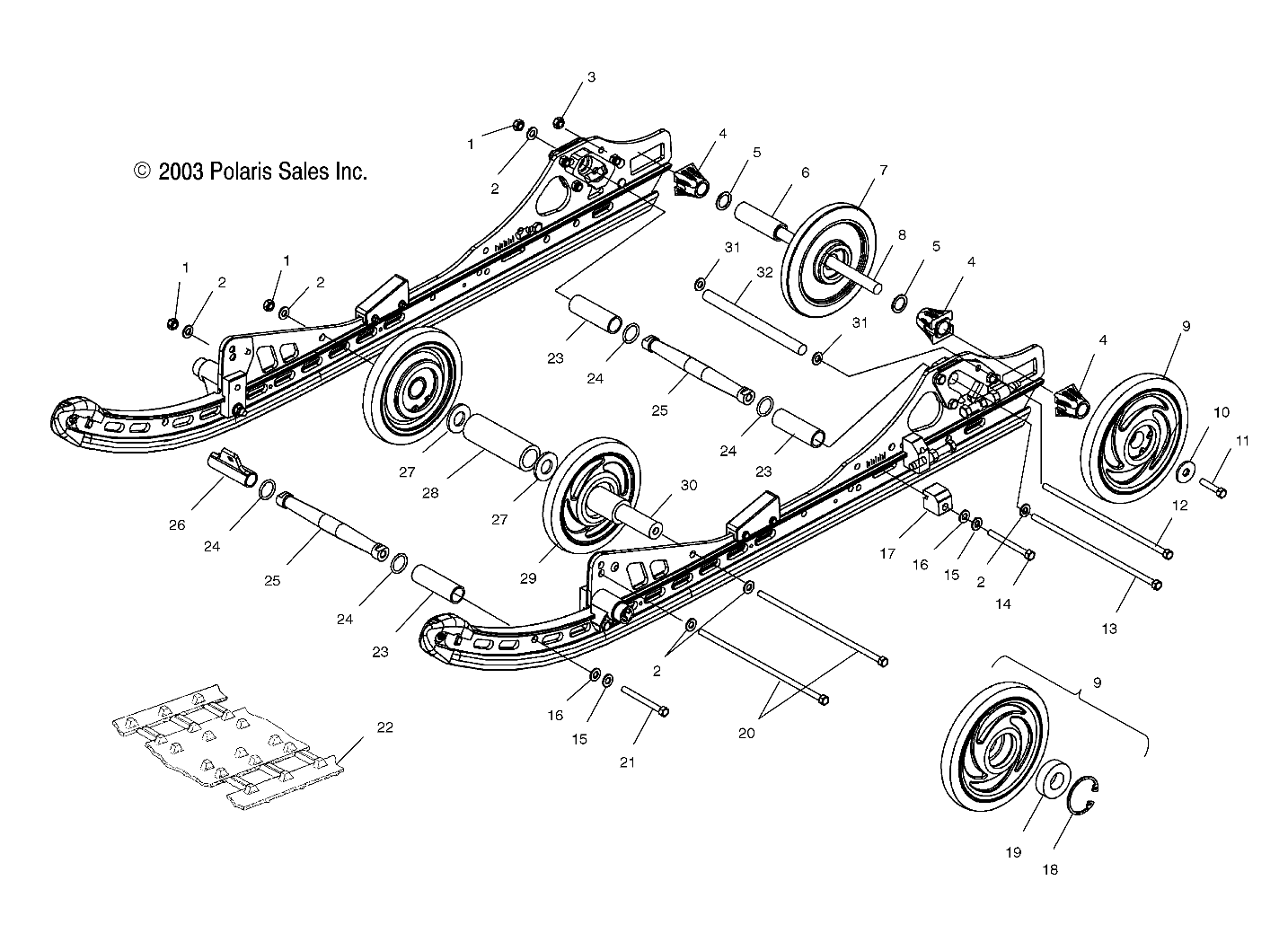 SUSPENSION, REAR (M-10) - S04ND4BS/BSA (4988678867C01)