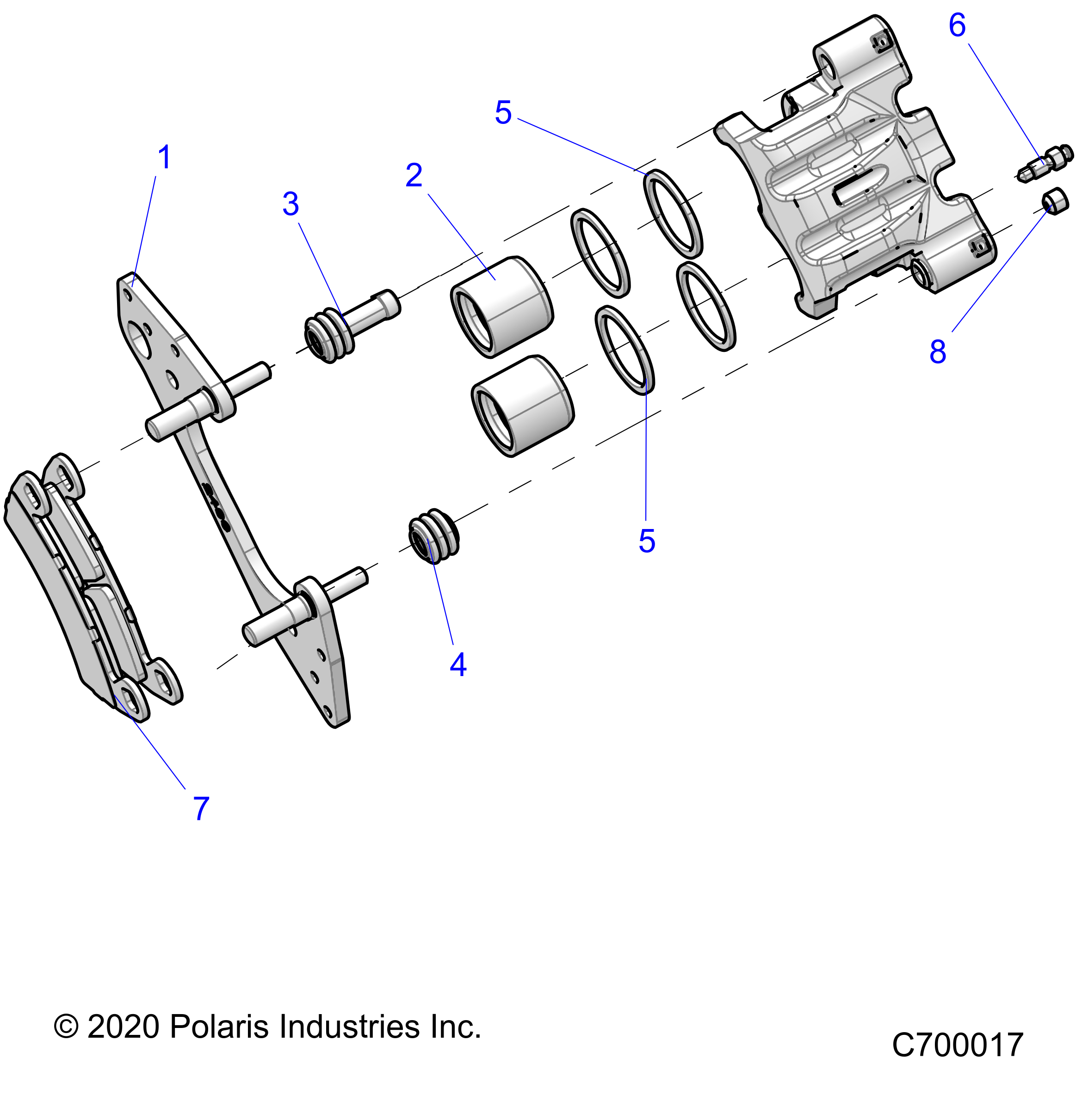 BRAKES, FRONT CALIPER - R19RRM99AL (C700017)