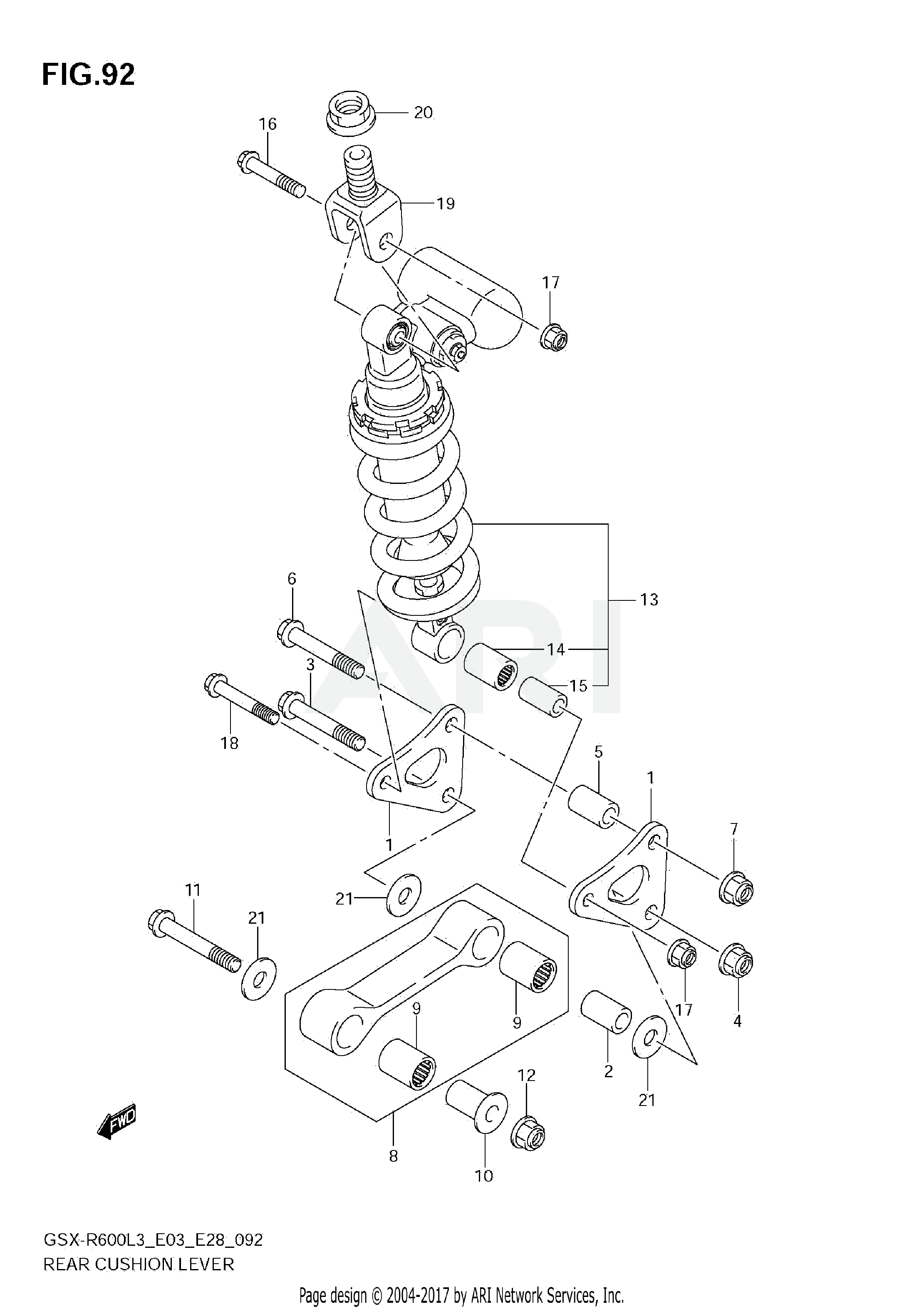 REAR CUSHION LEVER (GSX-R600L3 E03)