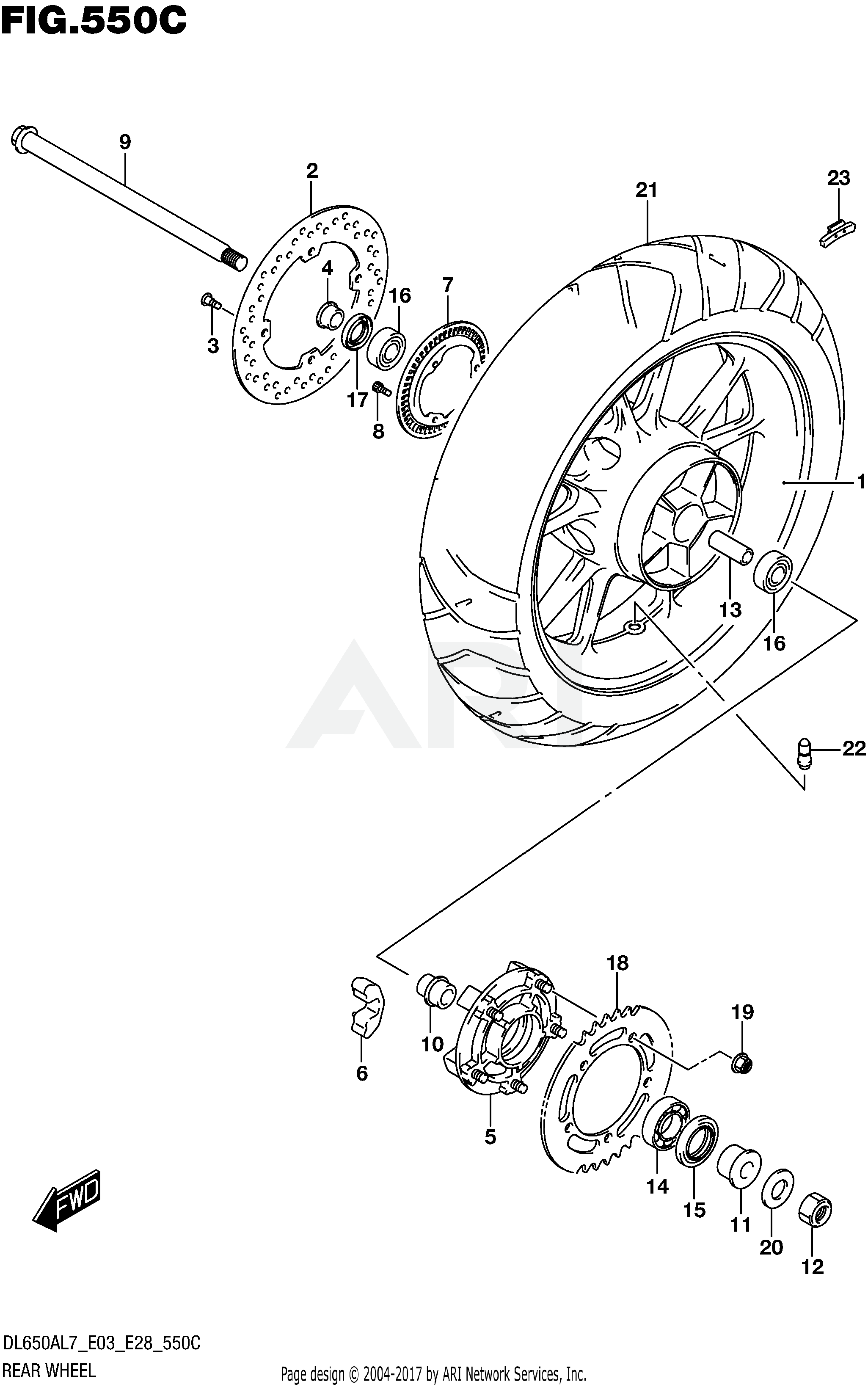 REAR WHEEL (DL650AL7 E33)