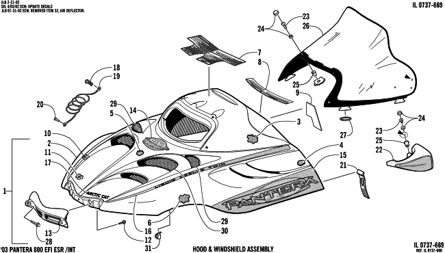 HOOD AND WINDSHIELD ASSEMBLY