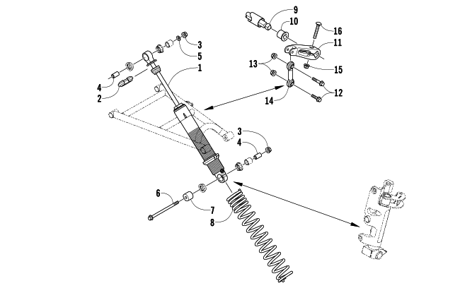 SHOCK ABSORBER AND SWAY BAR ASSEMBLY