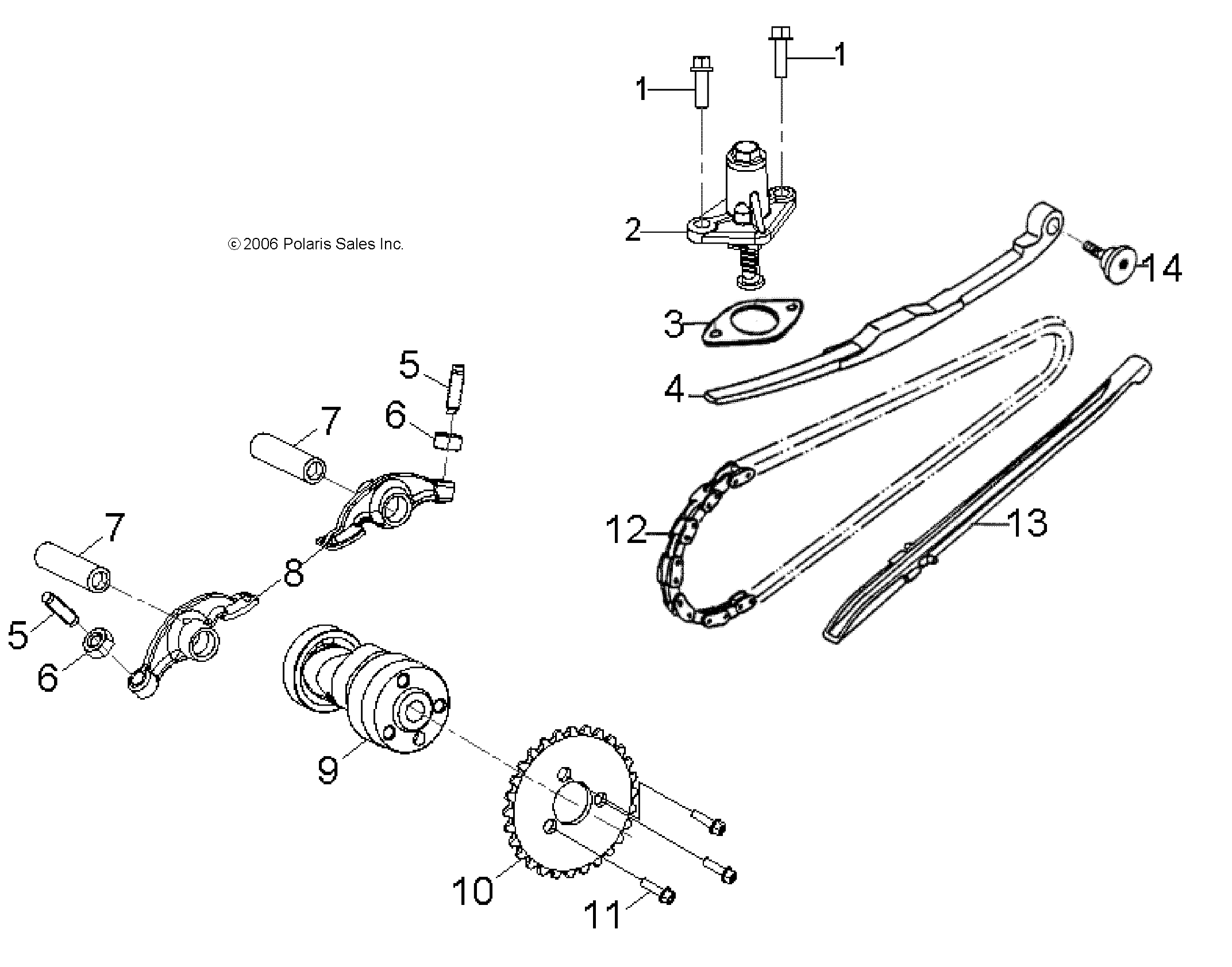 ENGINE, CAM CHAIN - A11KA05AB/AD (49ATVCAMCHAIN07OTLW90)