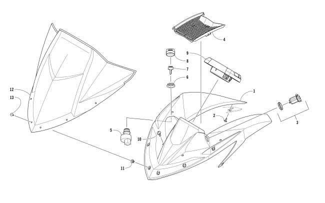 WINDSHIELD AND INSTRUMENTS ASSEMBLIES