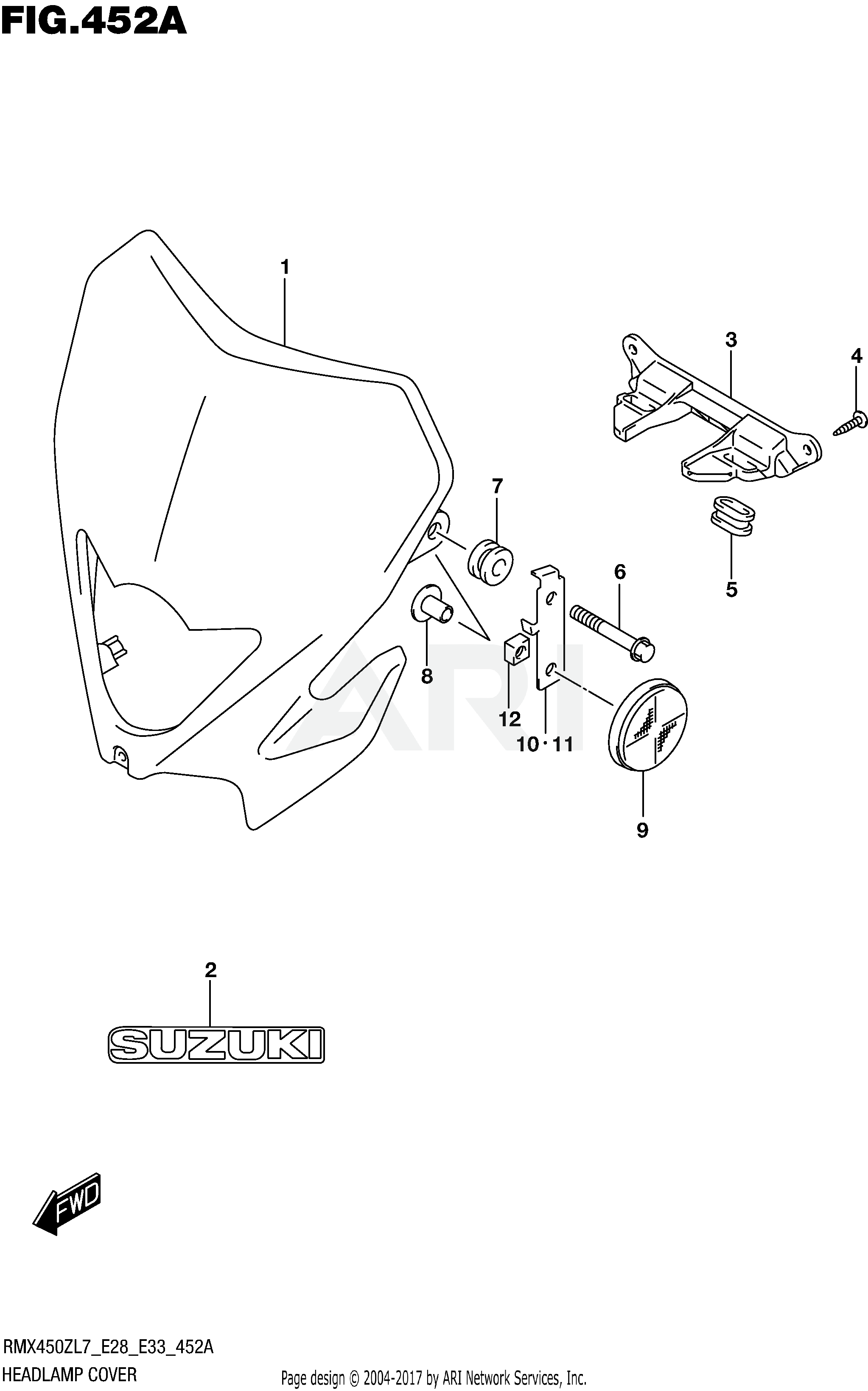 HEADLAMP COVER (RMX450ZL7 E28)