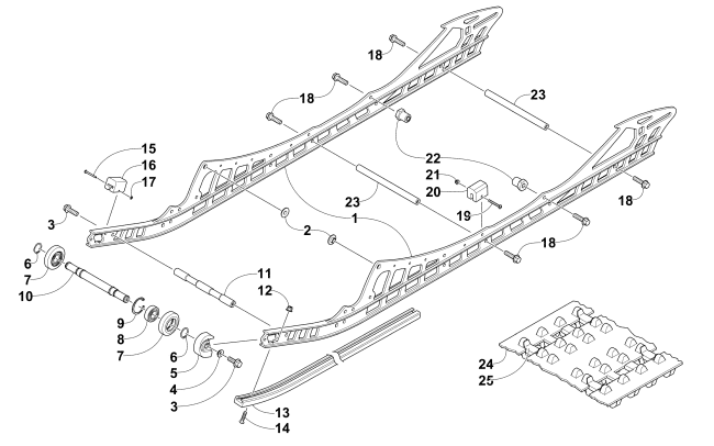 SLIDE RAIL AND TRACK ASSEMBLY