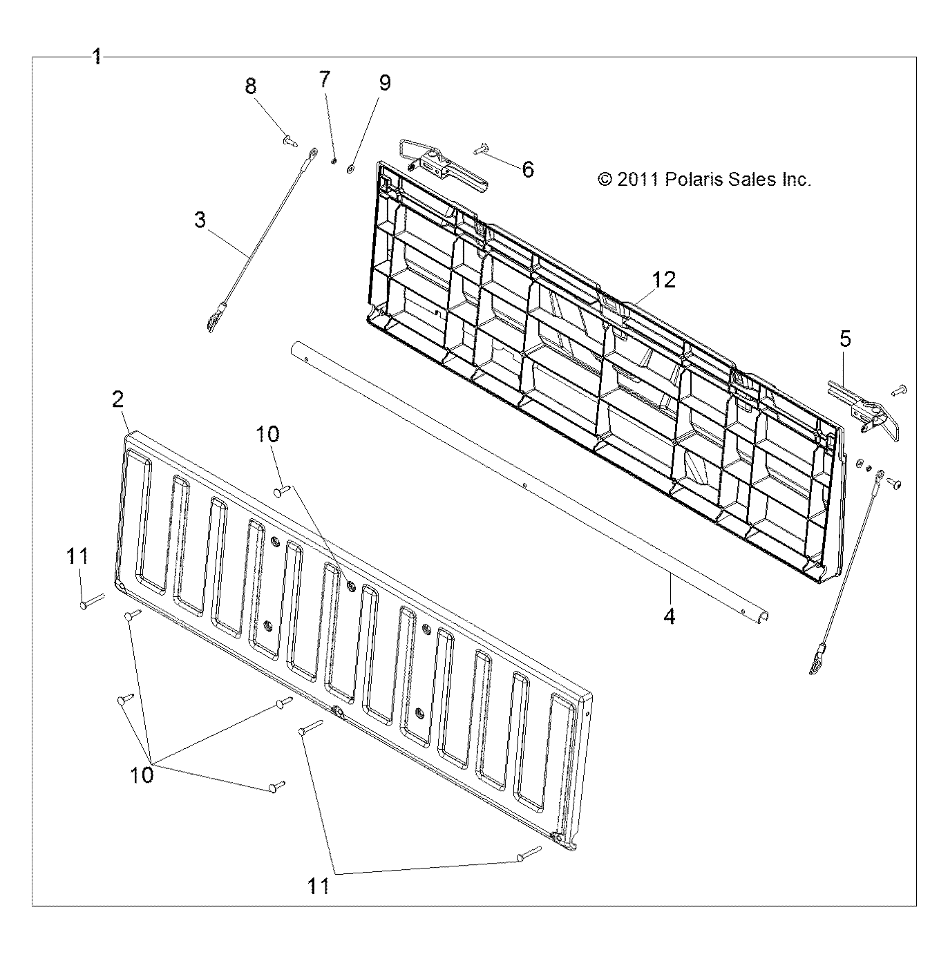 BODY, TAILGATE ASM. - R19RME57D7 (49RGRTAILGATE12LSV)