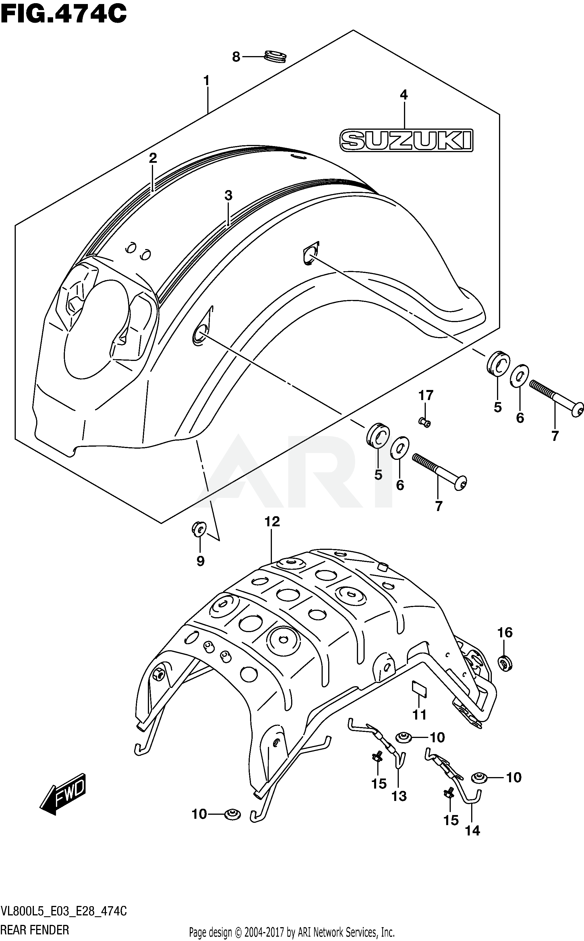 REAR FENDER (VL800TL5 E03)