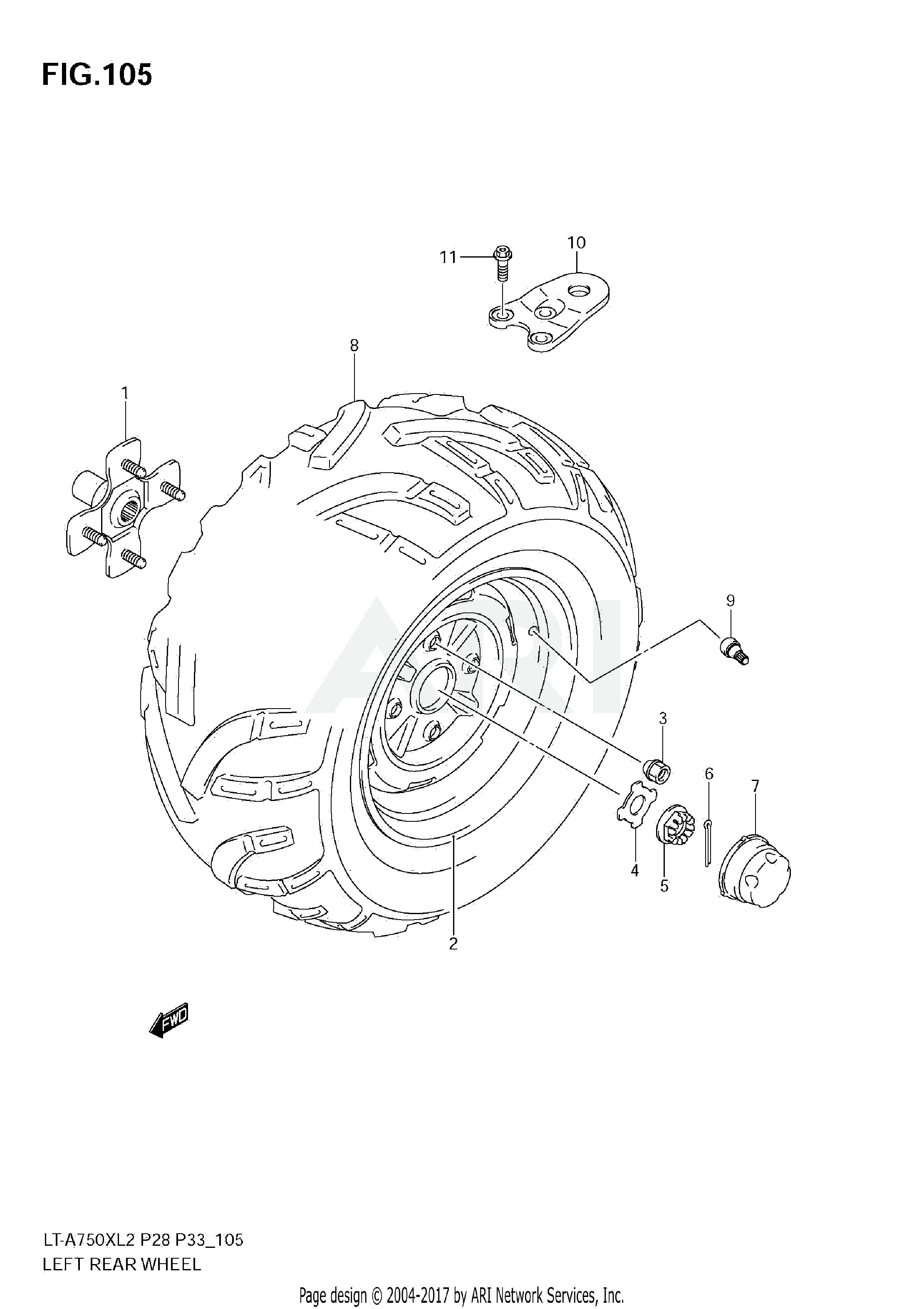 LEFT REAR WHEEL (LT-A750XZ L2 E28)