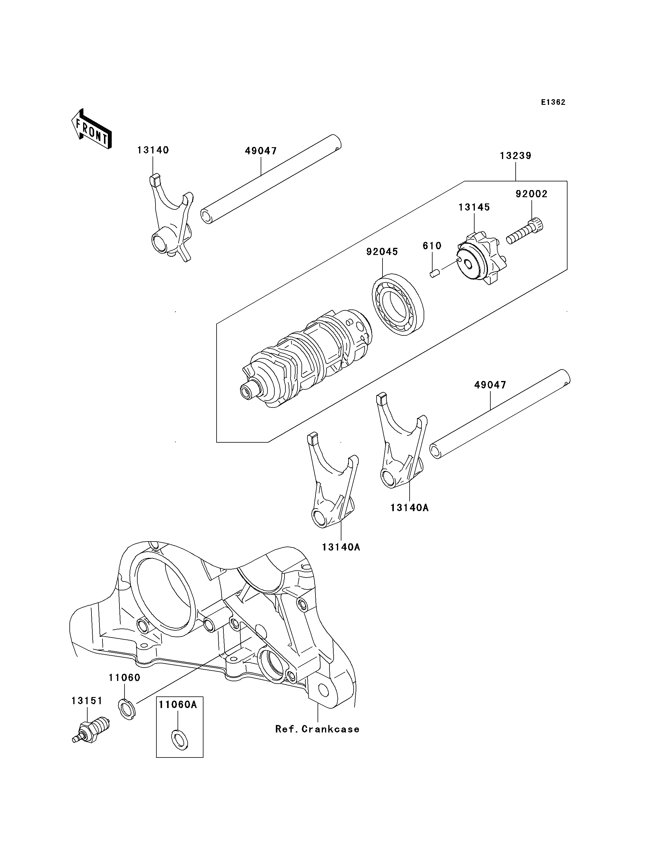 Gear Change Drum/Shift Fork(s)