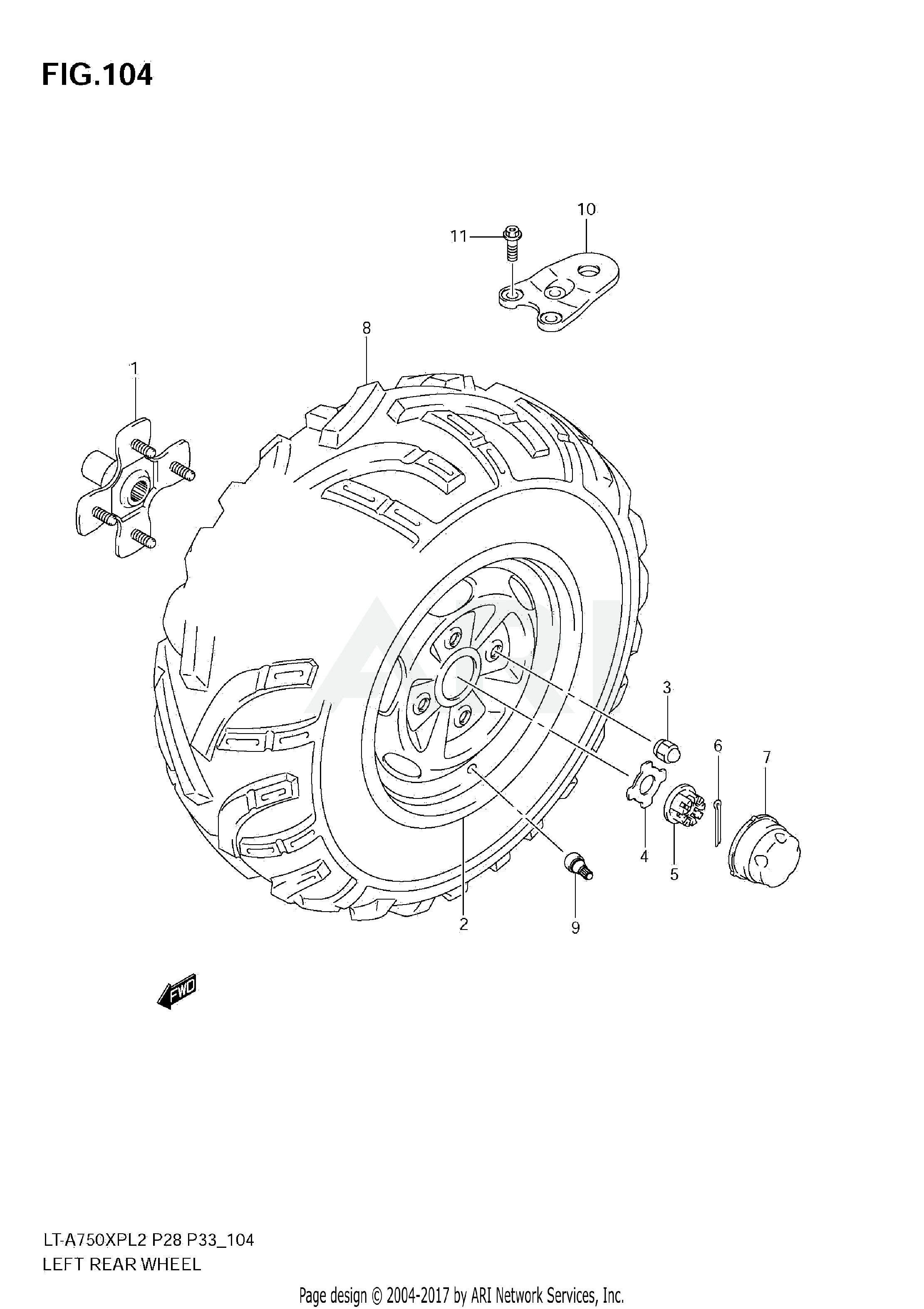 LEFT REAR WHEEL (LT-A750XPL2 E33)