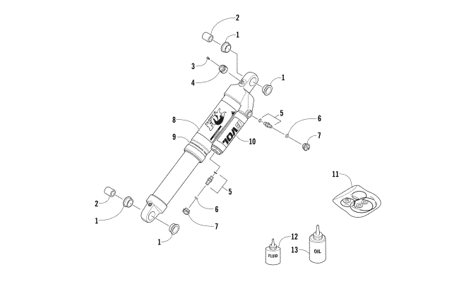 REAR SUSPENSION REAR ARM SHOCK ABSORBER