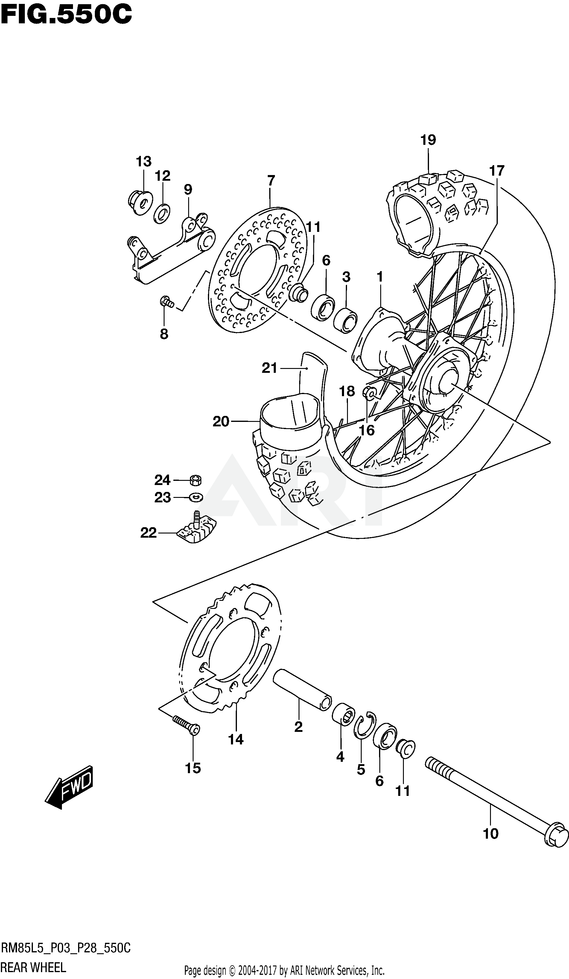 REAR WHEEL (RM85LL5 P28)