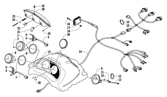 HEADLIGHT, INSTRUMENTS, AND WIRING ASSEMBLIES