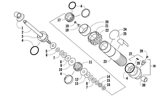 REAR SUSPENSION FRONT ARM SHOCK ABSORBER