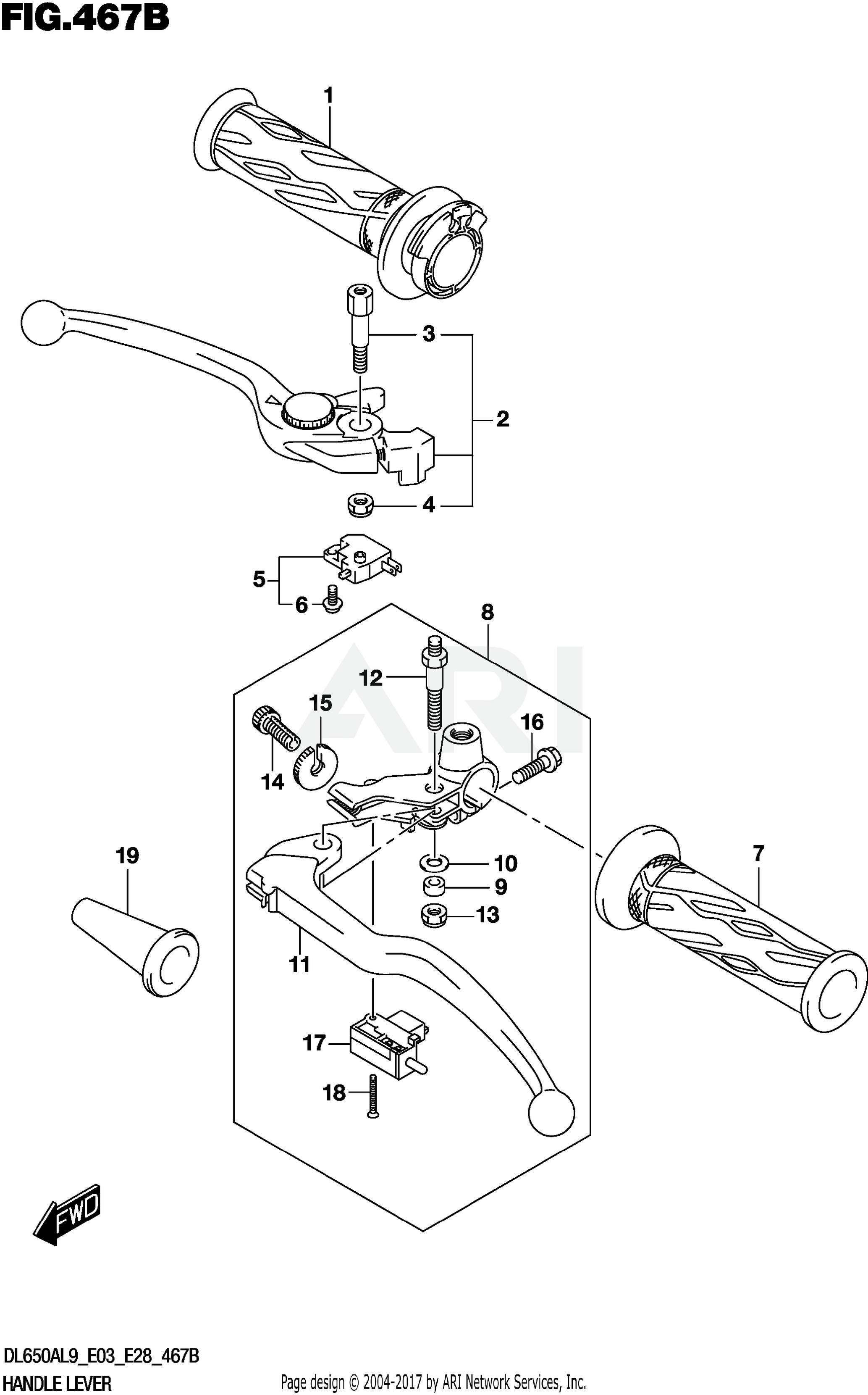 HANDLE LEVER (DL650XA)