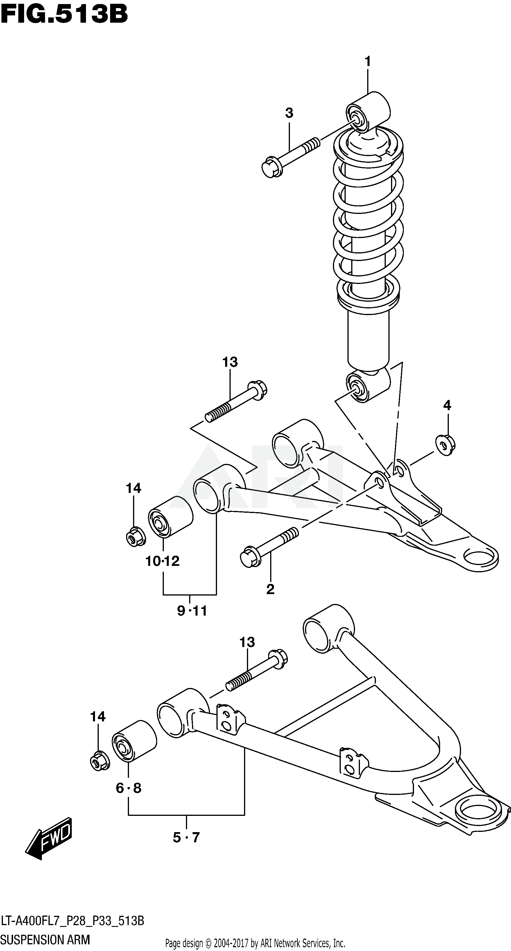 SUSPENSION ARM (LT-A400FL7 P33)