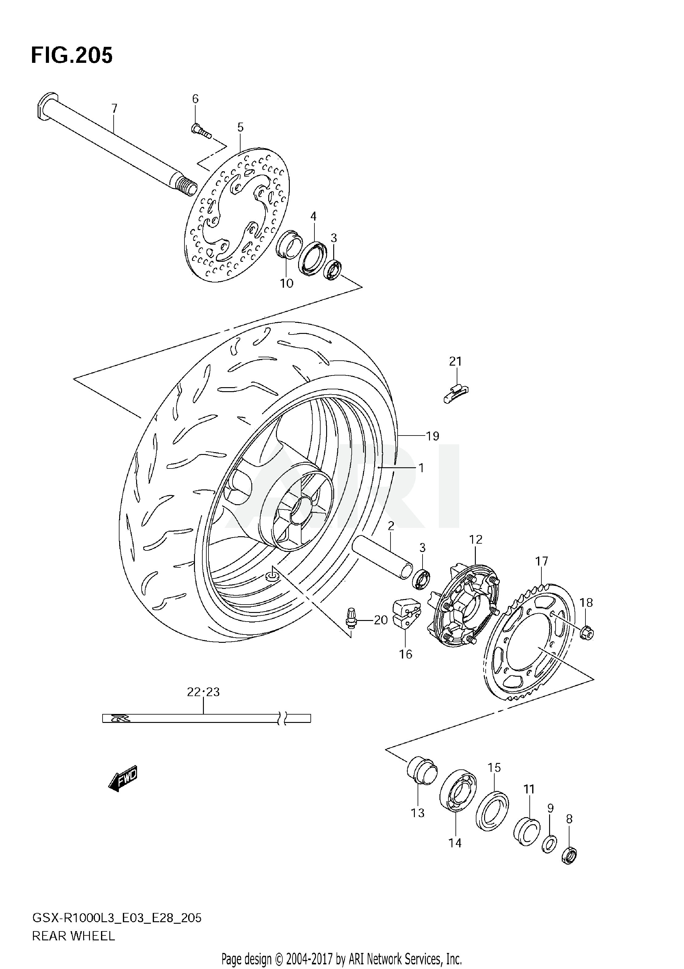 REAR WHEEL (GSX-R1000L3 E28)