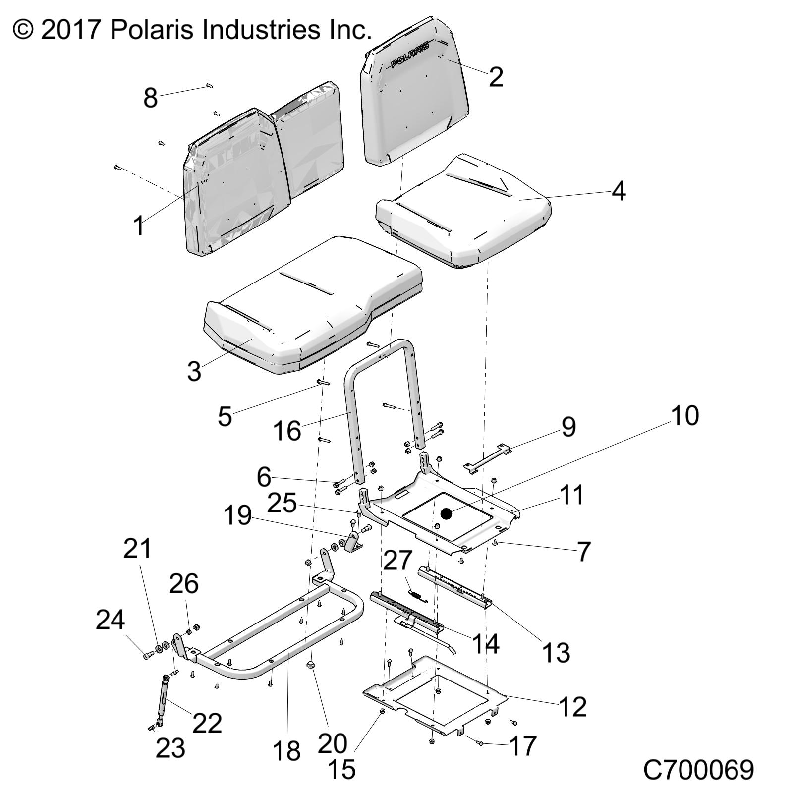 BODY, SEAT ASM. AND SLIDER - R19RRM99AL (C700069)