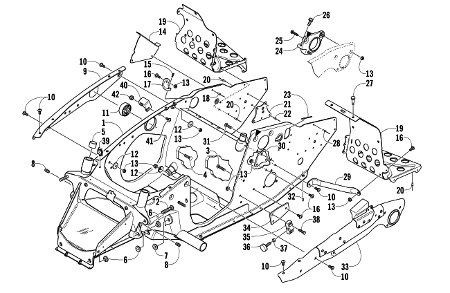 FRONT FRAME AND FOOTREST ASSEMBLY