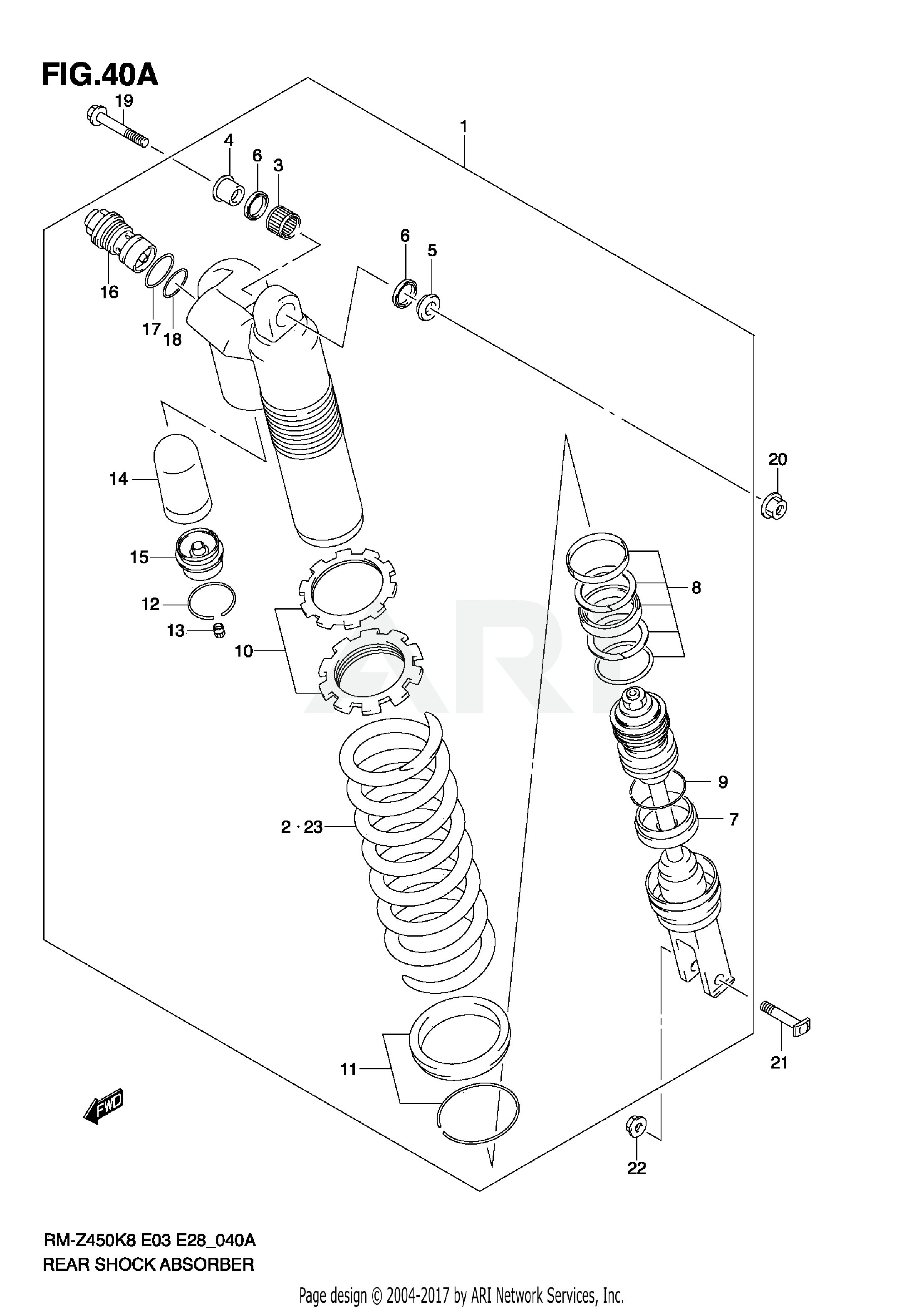 REAR SHOCK ABSORBER (RM-Z450 L0/L1)