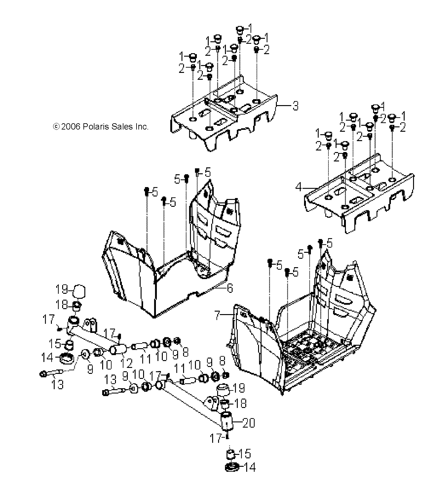 CHASSIS, FOOTREST - A09KA05AB/AD (49ATVSUSPFRT08OUT50)