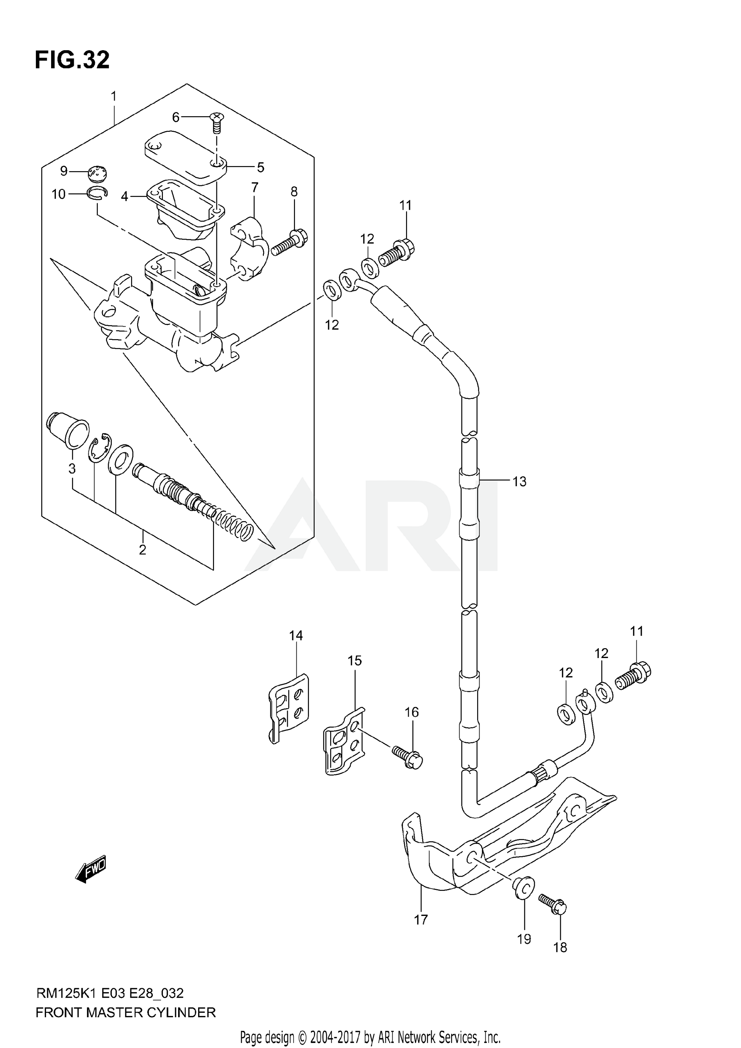 FRONT MASTER CYLINDER (MODEL K1/K2/K3)