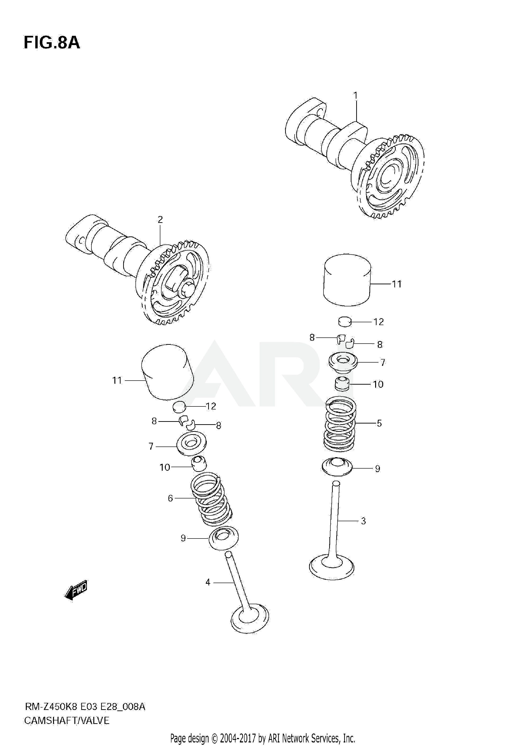 CAMSHAFT - VALVE (RM-Z450 L1)