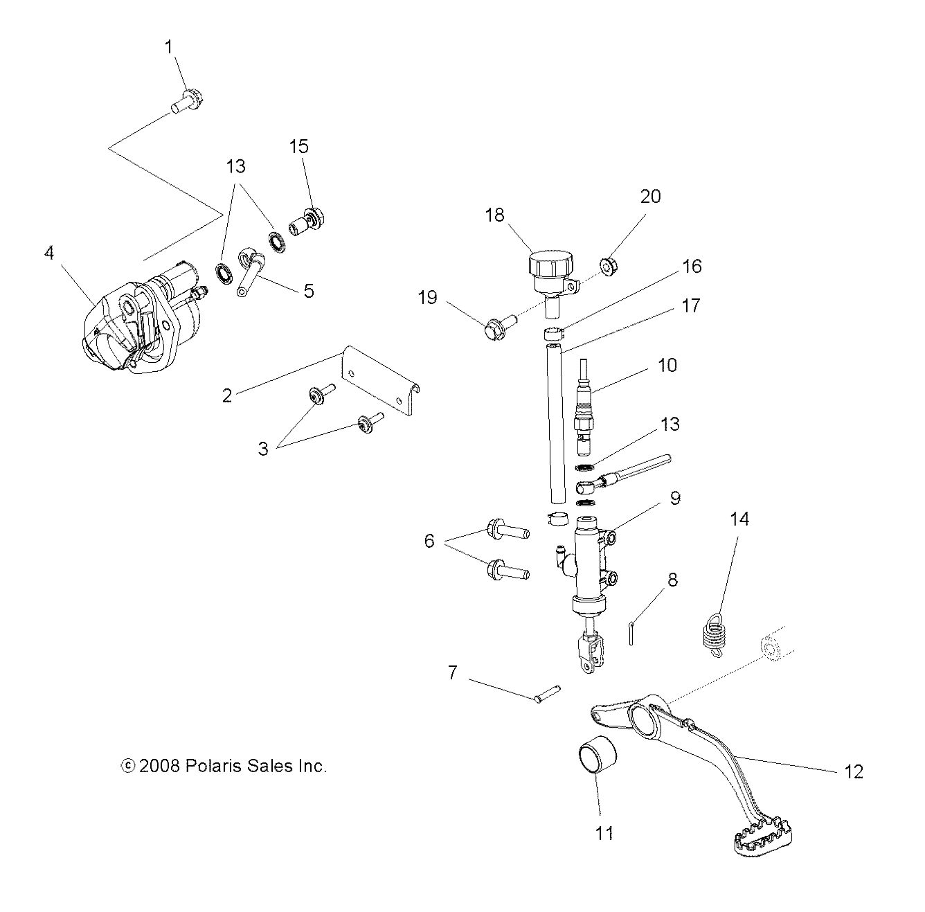 BRAKES, REAR BRAKE - A10GJ45AA (49ATVBRAKERR09OUT450)