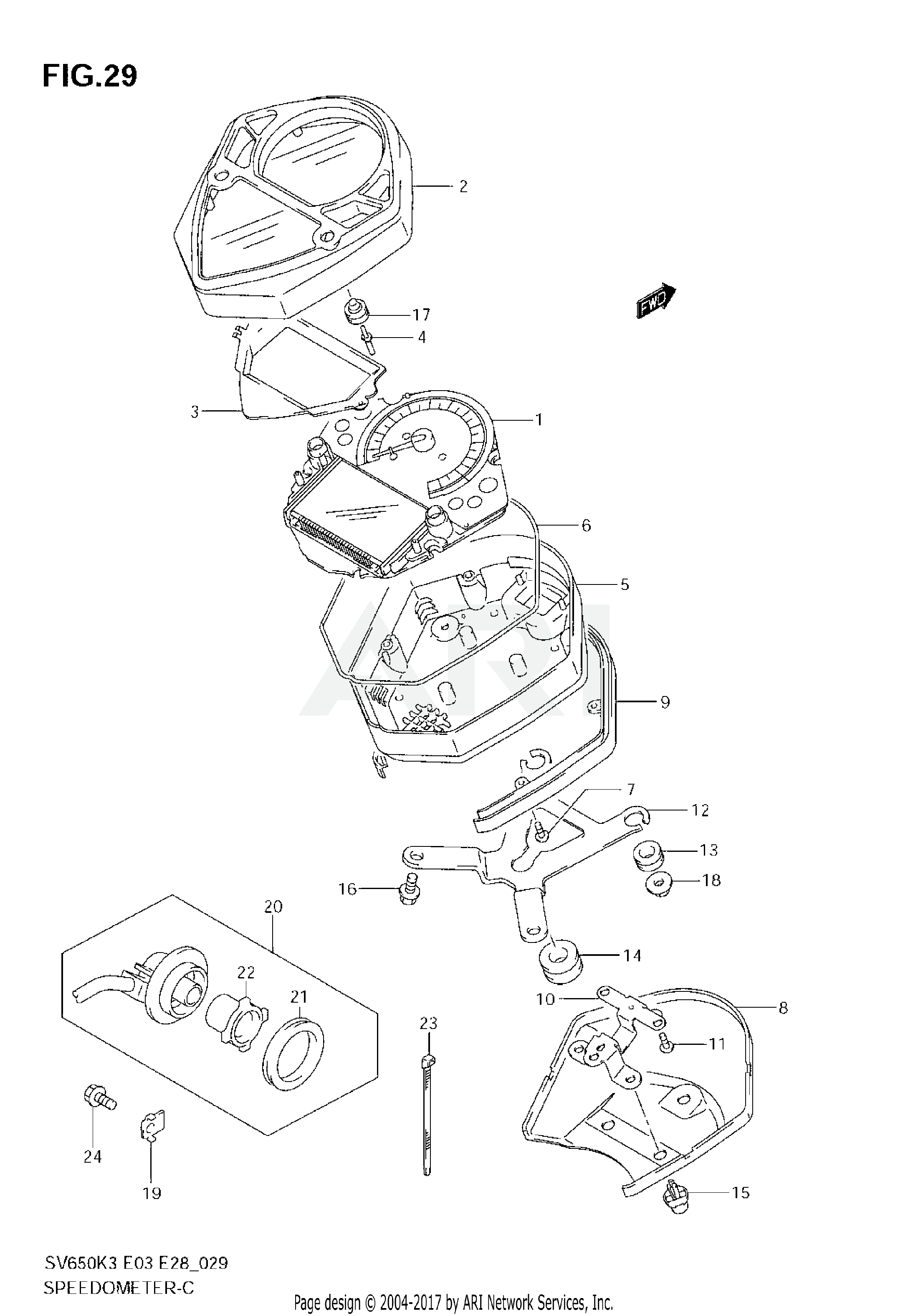 SPEEDOMETER (SV650K3/K4)