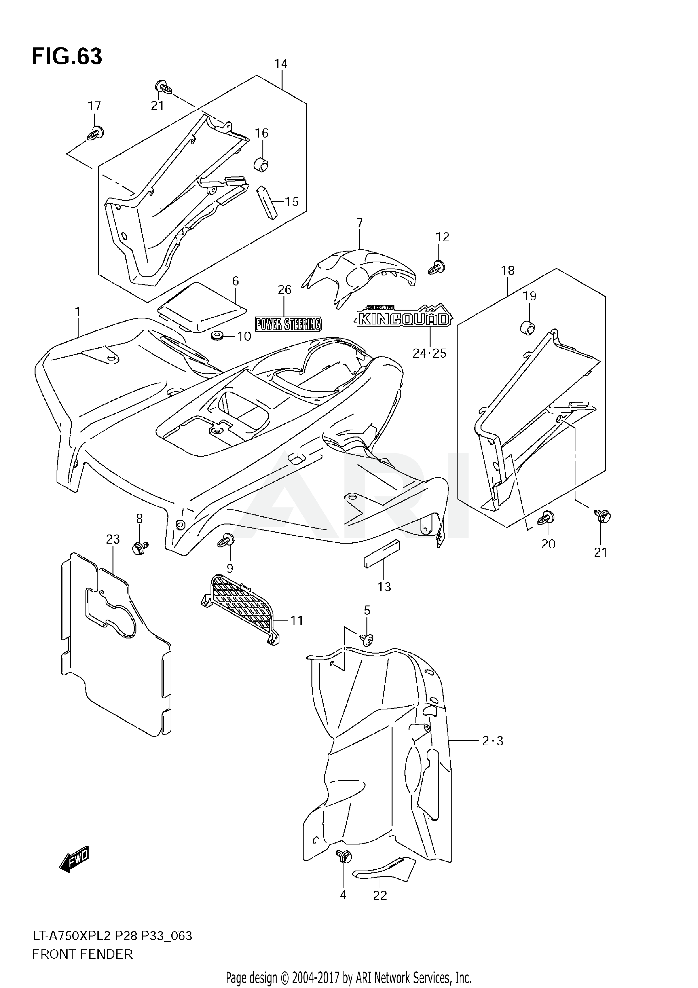 FRONT FENDER (LT-A750XPL2 E28)