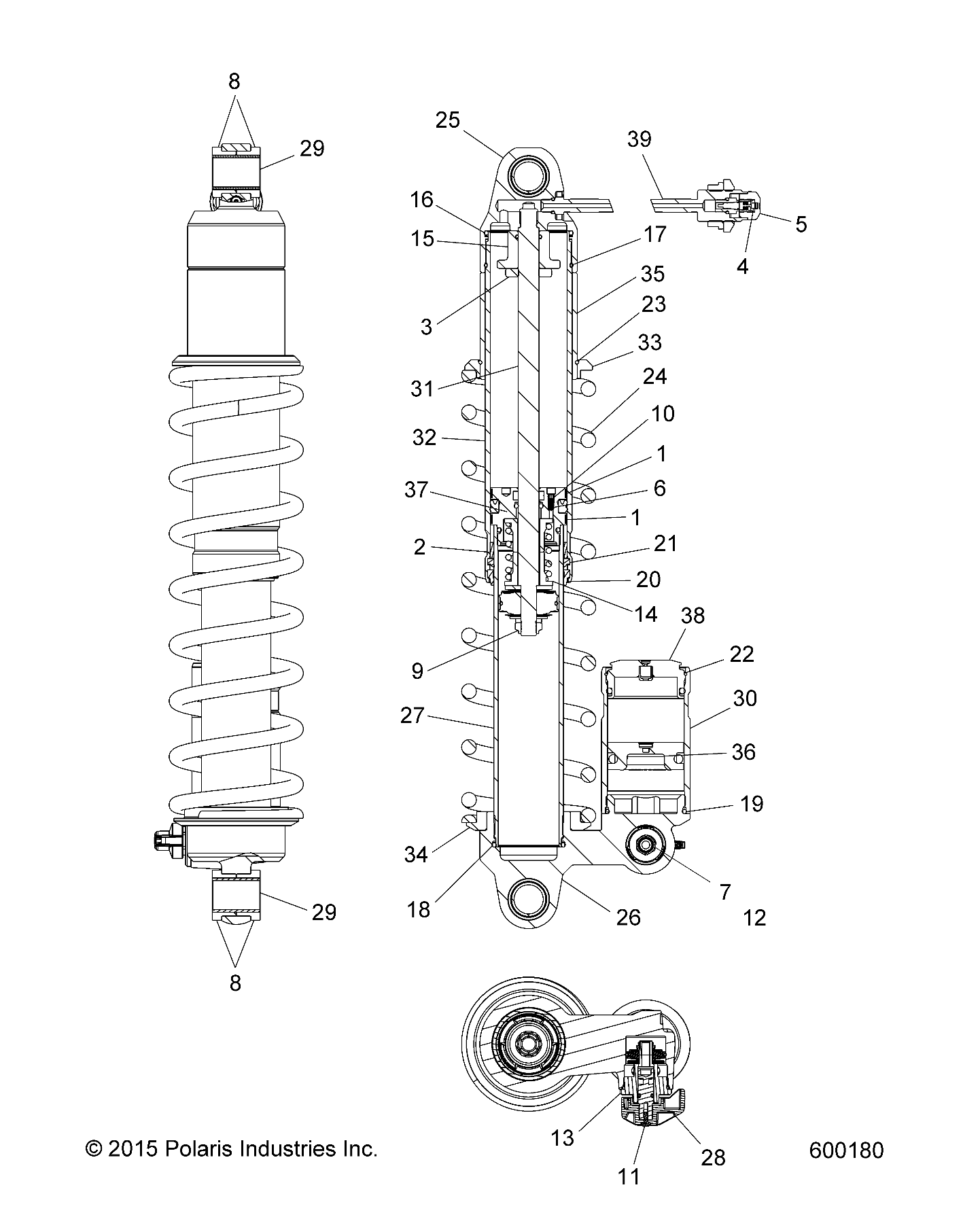 SUSPENSION, SHOCK, REAR TRACK (1543574) - S19DDE6PSL (600180)