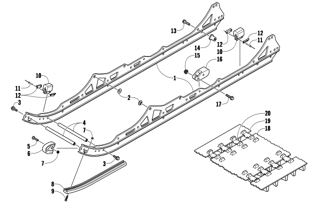 SLIDE RAIL AND TRACK ASSEMBLY