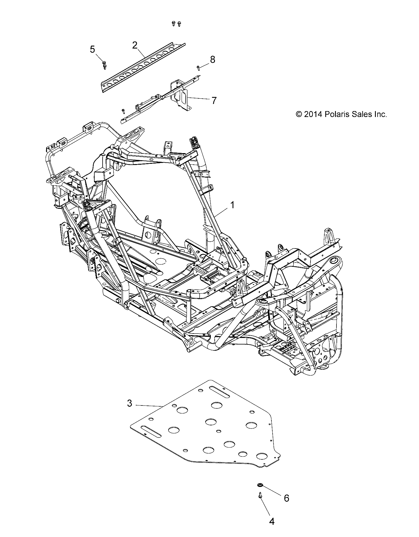 CHASSIS, MAIN FRAME AND SKID PLATE - A15DAH32EJ (49ATVSKIDPLATE15325)