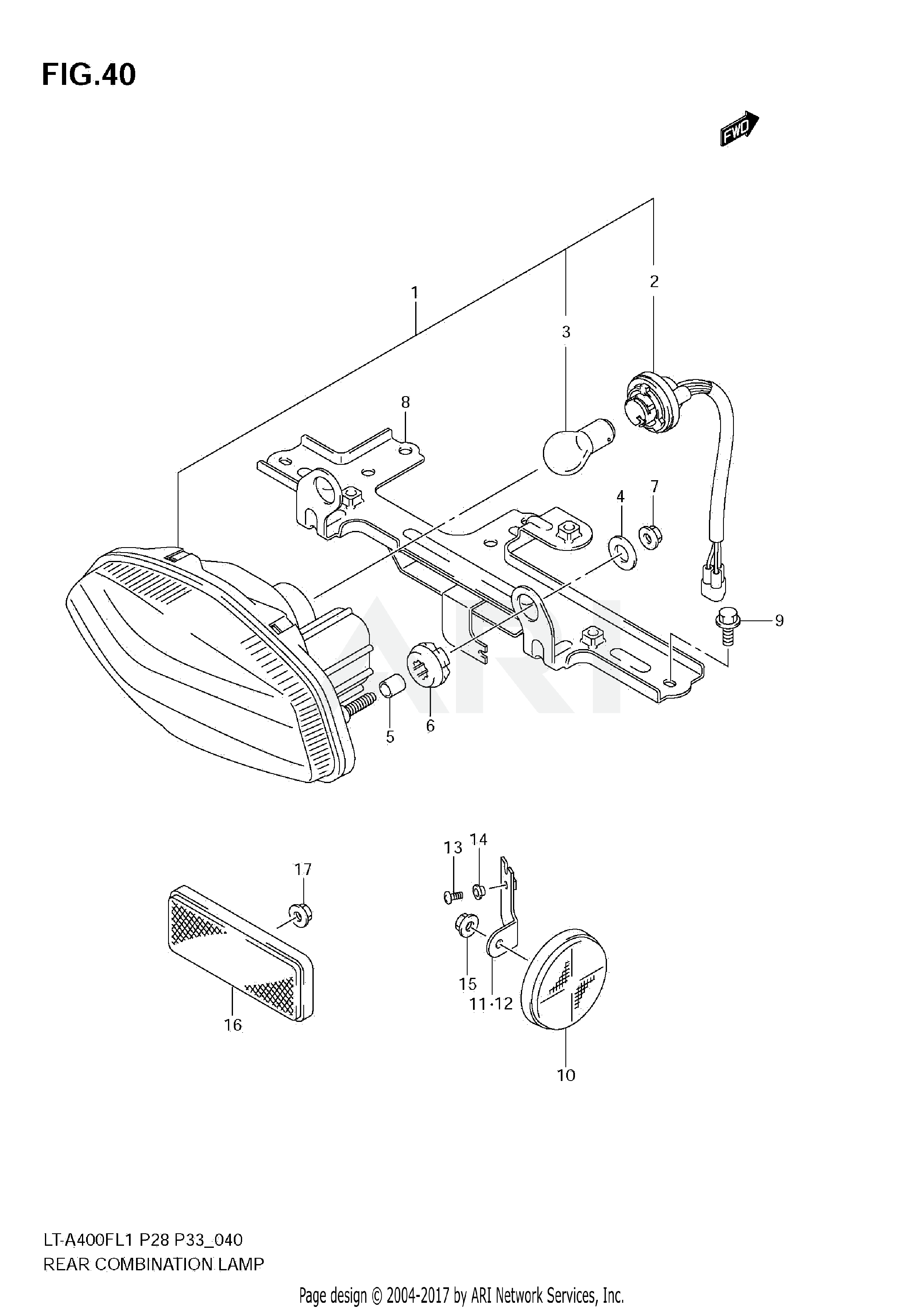 REAR COMBINATION LAMP (LT-A400FZL1 E28)