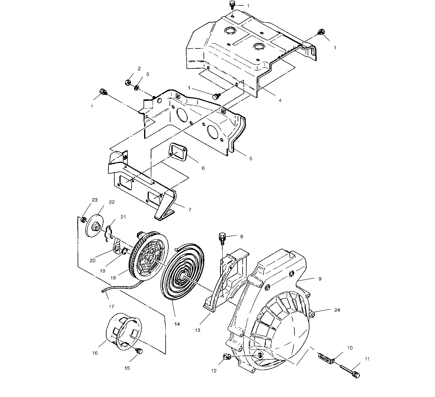 BLOWER HOUSING and RECOIL - S02LT3AS (4968436843C02)