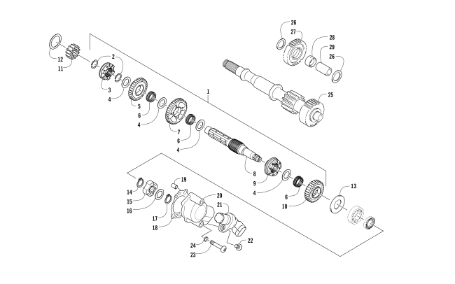 SECONDARY TRANSMISSION ASSEMBLY (ENGINE SERIAL NO. 0264070 and Up)