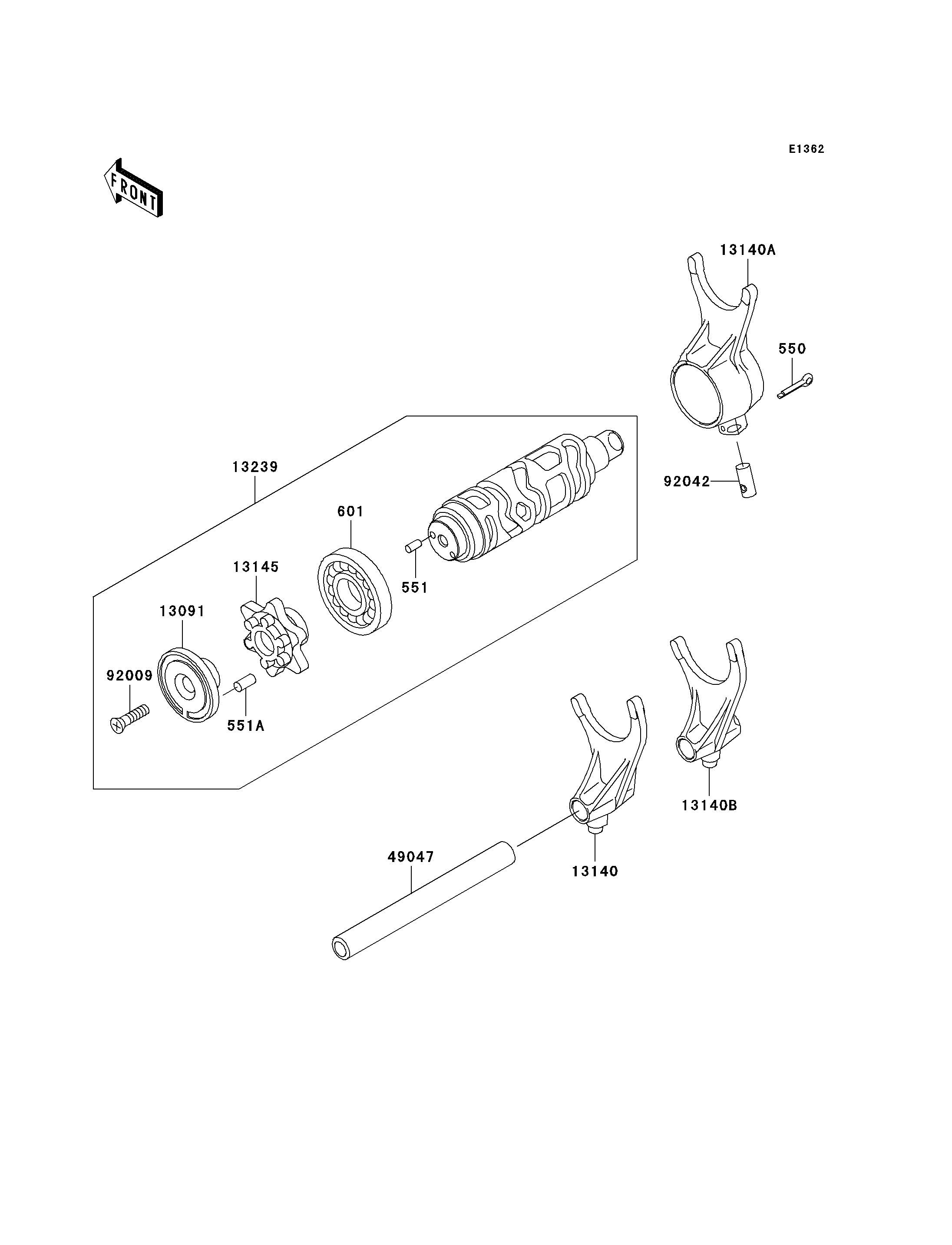 Gear Change Drum/Shift Fork(s)