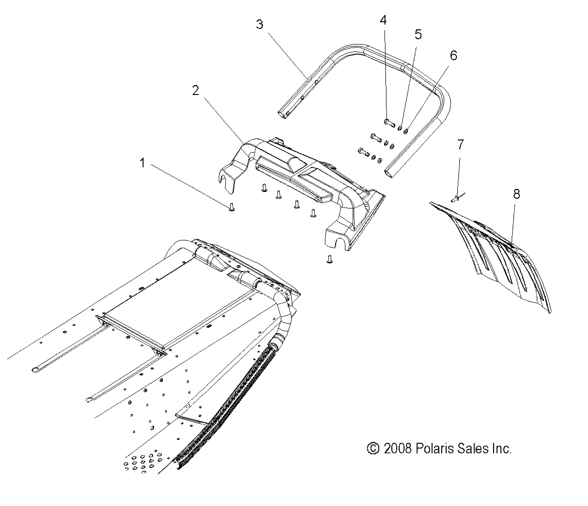 BODY, REAR BUMPER, SNOWFLAP, and TAILLIGHT HOUSING - S09PP7FS/FE (49SNOWRACK09TRBODGN)