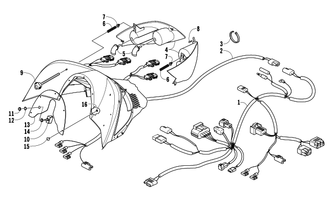 HEADLIGHT, INSTRUMENTS, AND WIRING ASSEMBLIES