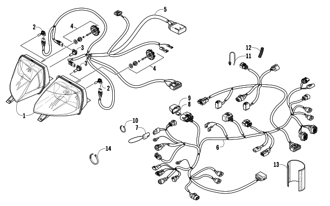 HEADLIGHT AND WIRING ASSEMBLIES