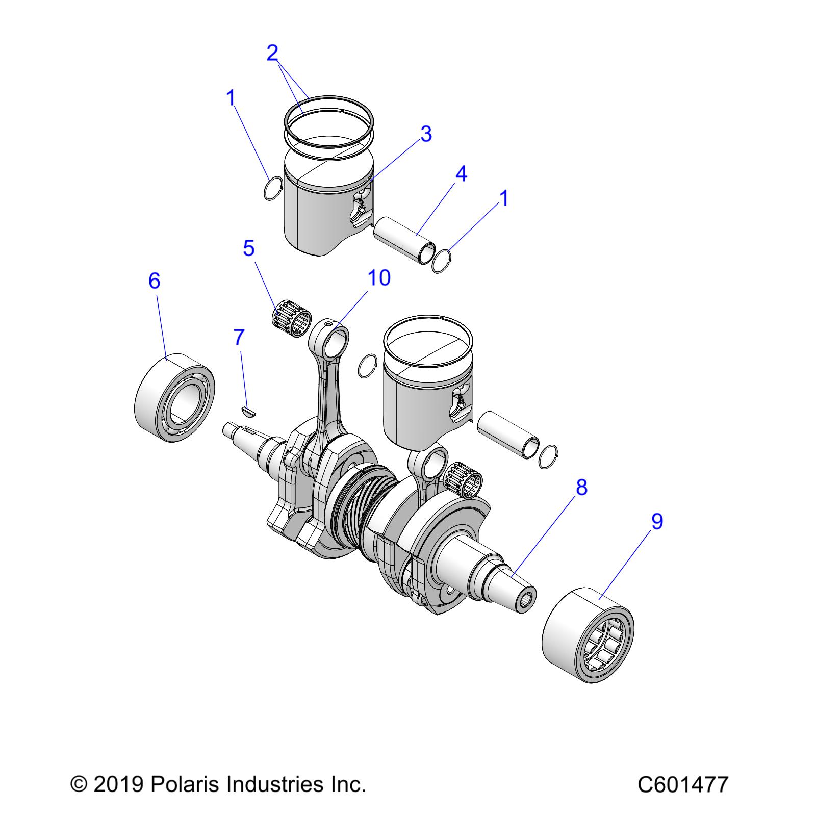 ENGINE, PISTON and CRANKSHAFT - S21TLC6RS/6RE ALL OPTIONS (C601477)